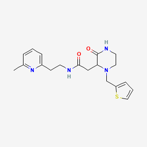 molecular formula C19H24N4O2S B5998048 N-[2-(6-methyl-2-pyridinyl)ethyl]-2-[3-oxo-1-(2-thienylmethyl)-2-piperazinyl]acetamide 