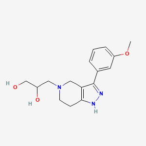 3-[3-(3-methoxyphenyl)-1,4,6,7-tetrahydro-5H-pyrazolo[4,3-c]pyridin-5-yl]-1,2-propanediol