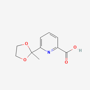 molecular formula C10H11NO4 B599813 6-(2-甲基-1,3-二氧戊环-2-基)-2-吡啶甲酸 CAS No. 122637-38-1