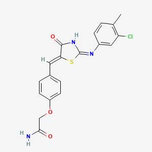 2-(4-{[2-[(3-chloro-4-methylphenyl)amino]-4-oxo-1,3-thiazol-5(4H)-ylidene]methyl}phenoxy)acetamide