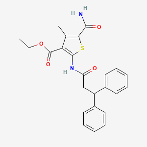 ethyl 5-(aminocarbonyl)-2-[(3,3-diphenylpropanoyl)amino]-4-methyl-3-thiophenecarboxylate