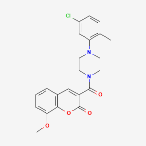 molecular formula C22H21ClN2O4 B5998155 3-{[4-(5-chloro-2-methylphenyl)-1-piperazinyl]carbonyl}-8-methoxy-2H-chromen-2-one 