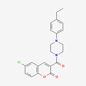 molecular formula C22H21ClN2O3 B5998167 6-chloro-3-{[4-(4-ethylphenyl)piperazin-1-yl]carbonyl}-2H-chromen-2-one 