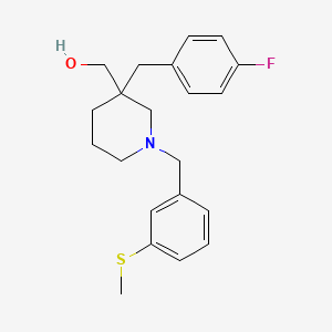 molecular formula C21H26FNOS B5998193 {3-(4-fluorobenzyl)-1-[3-(methylthio)benzyl]-3-piperidinyl}methanol 