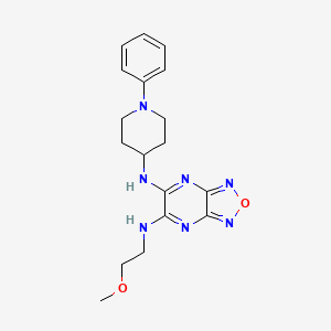 molecular formula C18H23N7O2 B5998205 N-(2-methoxyethyl)-N'-(1-phenyl-4-piperidinyl)[1,2,5]oxadiazolo[3,4-b]pyrazine-5,6-diamine 