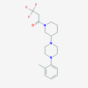 molecular formula C19H26F3N3O B5998208 1-(2-methylphenyl)-4-[1-(3,3,3-trifluoropropanoyl)-3-piperidinyl]piperazine 