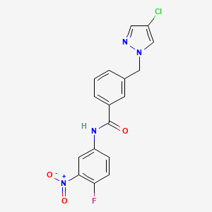 3-[(4-chloro-1H-pyrazol-1-yl)methyl]-N-(4-fluoro-3-nitrophenyl)benzamide