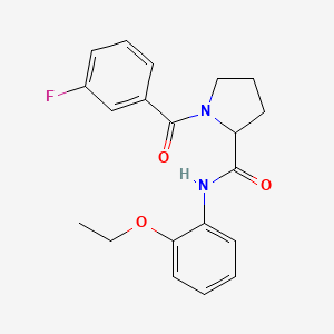 molecular formula C20H21FN2O3 B5998225 N-(2-ethoxyphenyl)-1-(3-fluorobenzoyl)prolinamide 