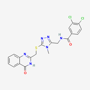 molecular formula C20H16Cl2N6O2S B5998238 3,4-dichloro-N-[(4-methyl-5-{[(4-oxo-3,4-dihydro-2-quinazolinyl)methyl]thio}-4H-1,2,4-triazol-3-yl)methyl]benzamide 