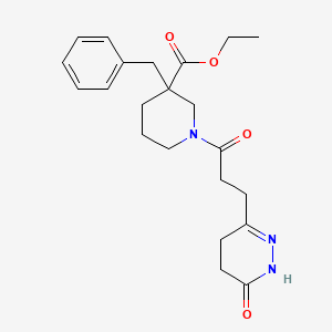 ethyl 3-benzyl-1-[3-(6-oxo-1,4,5,6-tetrahydro-3-pyridazinyl)propanoyl]-3-piperidinecarboxylate