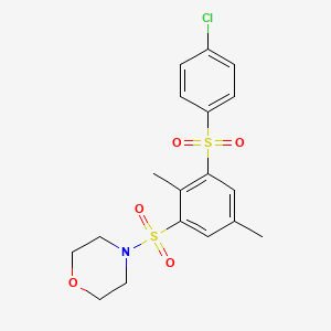 4-({3-[(4-chlorophenyl)sulfonyl]-2,5-dimethylphenyl}sulfonyl)morpholine