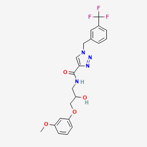 molecular formula C21H21F3N4O4 B5998279 N-[2-hydroxy-3-(3-methoxyphenoxy)propyl]-1-[3-(trifluoromethyl)benzyl]-1H-1,2,3-triazole-4-carboxamide 