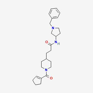 molecular formula C25H35N3O2 B5998305 N-(1-benzyl-3-pyrrolidinyl)-3-[1-(1-cyclopenten-1-ylcarbonyl)-4-piperidinyl]propanamide 