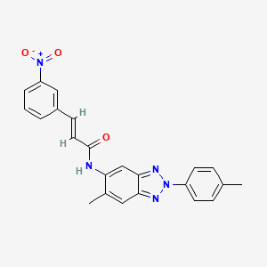 N-[6-methyl-2-(4-methylphenyl)-2H-1,2,3-benzotriazol-5-yl]-3-(3-nitrophenyl)acrylamide