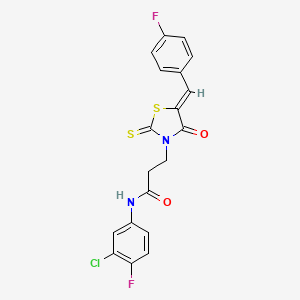 N-(3-chloro-4-fluorophenyl)-3-[5-(4-fluorobenzylidene)-4-oxo-2-thioxo-1,3-thiazolidin-3-yl]propanamide