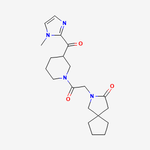 molecular formula C20H28N4O3 B5998431 2-(2-{3-[(1-methyl-1H-imidazol-2-yl)carbonyl]-1-piperidinyl}-2-oxoethyl)-2-azaspiro[4.4]nonan-3-one 