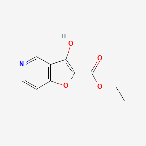 molecular formula C10H9NO4 B599844 3-羟基呋喃[3,2-c]吡啶-2-羧酸乙酯 CAS No. 119293-22-0