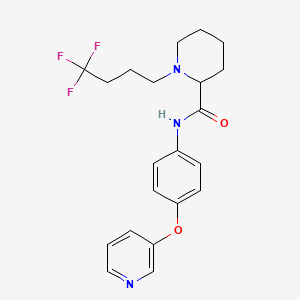 molecular formula C21H24F3N3O2 B5998448 N-[4-(3-pyridinyloxy)phenyl]-1-(4,4,4-trifluorobutyl)-2-piperidinecarboxamide 