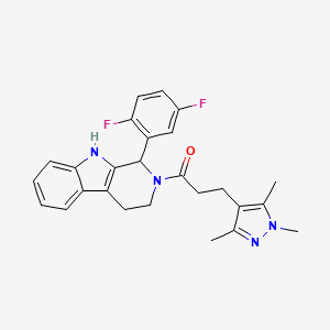 1-(2,5-difluorophenyl)-2-[3-(1,3,5-trimethyl-1H-pyrazol-4-yl)propanoyl]-2,3,4,9-tetrahydro-1H-beta-carboline