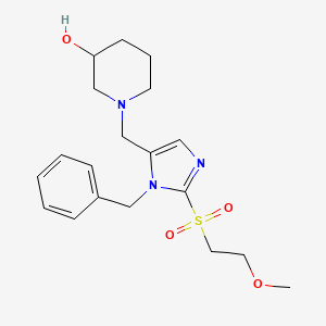 molecular formula C19H27N3O4S B5998492 1-({1-benzyl-2-[(2-methoxyethyl)sulfonyl]-1H-imidazol-5-yl}methyl)-3-piperidinol 