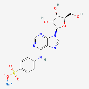 B599850 Sodium 4-((9-((2R,3R,4S,5R)-3,4-dihydroxy-5-(hydroxymethyl)tetrahydrofuran-2-yl)-9H-purin-6-yl)amino)benzenesulfonate CAS No. 143668-15-9