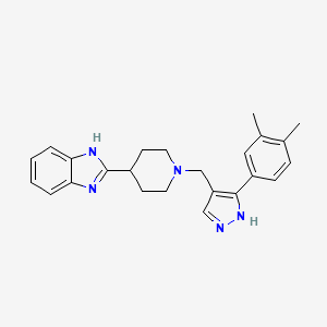 2-(1-{[3-(3,4-dimethylphenyl)-1H-pyrazol-4-yl]methyl}-4-piperidinyl)-1H-benzimidazole