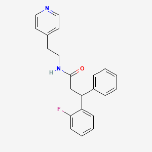 3-(2-fluorophenyl)-3-phenyl-N-[2-(4-pyridinyl)ethyl]propanamide