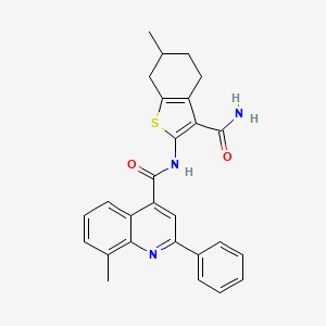 N-[3-(aminocarbonyl)-6-methyl-4,5,6,7-tetrahydro-1-benzothien-2-yl]-8-methyl-2-phenyl-4-quinolinecarboxamide