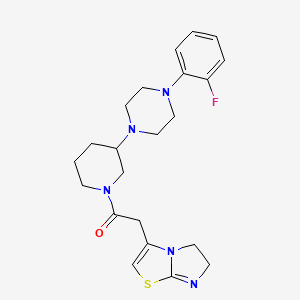 3-(2-{3-[4-(2-fluorophenyl)-1-piperazinyl]-1-piperidinyl}-2-oxoethyl)-5,6-dihydroimidazo[2,1-b][1,3]thiazole