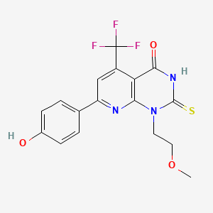 molecular formula C17H14F3N3O3S B5998616 7-(4-hydroxyphenyl)-2-mercapto-1-(2-methoxyethyl)-5-(trifluoromethyl)pyrido[2,3-d]pyrimidin-4(1H)-one 