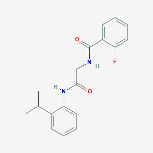 molecular formula C18H19FN2O2 B5998621 2-fluoro-N-{2-[(2-isopropylphenyl)amino]-2-oxoethyl}benzamide 