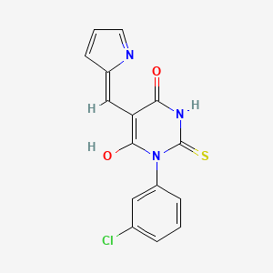 1-(3-chlorophenyl)-5-(1H-pyrrol-2-ylmethylene)-2-thioxodihydro-4,6(1H,5H)-pyrimidinedione