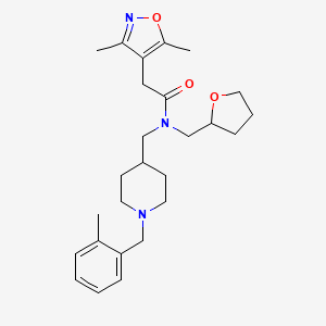 2-(3,5-dimethyl-4-isoxazolyl)-N-{[1-(2-methylbenzyl)-4-piperidinyl]methyl}-N-(tetrahydro-2-furanylmethyl)acetamide