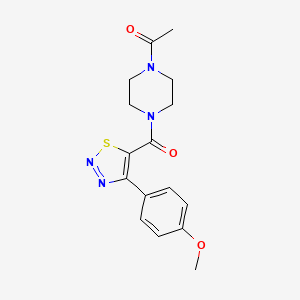 molecular formula C16H18N4O3S B5998711 1-acetyl-4-{[4-(4-methoxyphenyl)-1,2,3-thiadiazol-5-yl]carbonyl}piperazine 