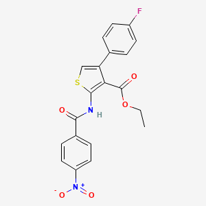 molecular formula C20H15FN2O5S B5998717 ethyl 4-(4-fluorophenyl)-2-[(4-nitrobenzoyl)amino]-3-thiophenecarboxylate 