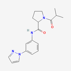 1-isobutyryl-N-[3-(1H-pyrazol-1-yl)phenyl]prolinamide