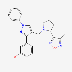 3-(1-{[3-(3-methoxyphenyl)-1-phenyl-1H-pyrazol-4-yl]methyl}-2-pyrrolidinyl)-4-methyl-1,2,5-oxadiazole