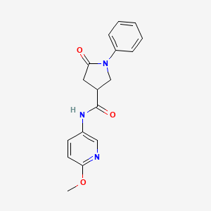 N-(6-methoxy-3-pyridinyl)-5-oxo-1-phenyl-3-pyrrolidinecarboxamide