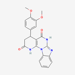 molecular formula C21H18N4O4 B5998760 4-(3,4-dimethoxyphenyl)-3,4-dihydropyrido[3',2':5,6]pyrimido[1,2-a]benzimidazole-2,5(1H,6H)-dione 