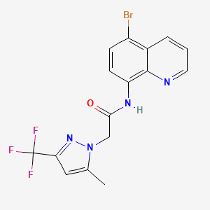 N-(5-bromo-8-quinolinyl)-2-[5-methyl-3-(trifluoromethyl)-1H-pyrazol-1-yl]acetamide