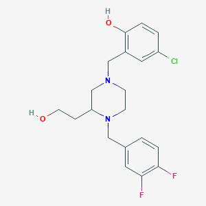 molecular formula C20H23ClF2N2O2 B5998791 4-chloro-2-{[4-(3,4-difluorobenzyl)-3-(2-hydroxyethyl)-1-piperazinyl]methyl}phenol 