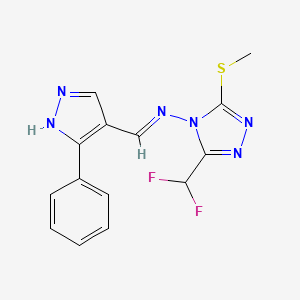 3-(difluoromethyl)-5-(methylthio)-N-[(3-phenyl-1H-pyrazol-4-yl)methylene]-4H-1,2,4-triazol-4-amine