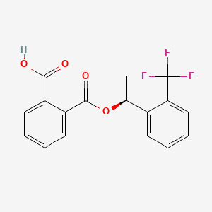 molecular formula C17H13F3O4 B599883 (S)-2-((1-(2-(trifluoromethyl)phenyl)ethoxy)carbonyl)benzoic acid CAS No. 127852-25-9