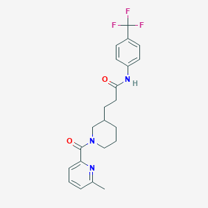 molecular formula C22H24F3N3O2 B5998859 3-{1-[(6-methyl-2-pyridinyl)carbonyl]-3-piperidinyl}-N-[4-(trifluoromethyl)phenyl]propanamide 