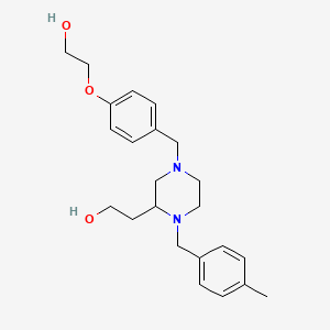 molecular formula C23H32N2O3 B5998867 2-[4-[4-(2-hydroxyethoxy)benzyl]-1-(4-methylbenzyl)-2-piperazinyl]ethanol 