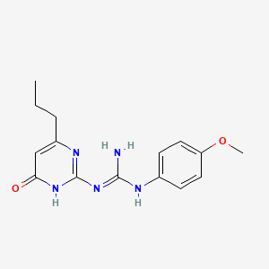 molecular formula C15H19N5O2 B5998885 N-(4-methoxyphenyl)-N'-(4-oxo-6-propyl-1,4-dihydro-2-pyrimidinyl)guanidine 