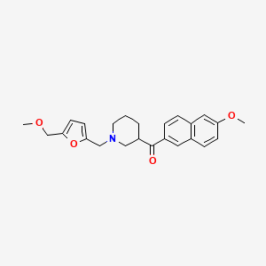 molecular formula C24H27NO4 B5998889 (1-{[5-(methoxymethyl)-2-furyl]methyl}-3-piperidinyl)(6-methoxy-2-naphthyl)methanone 