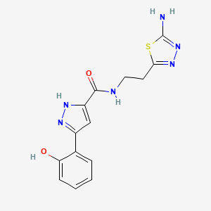 N-[2-(5-amino-1,3,4-thiadiazol-2-yl)ethyl]-3-(2-hydroxyphenyl)-1H-pyrazole-5-carboxamide