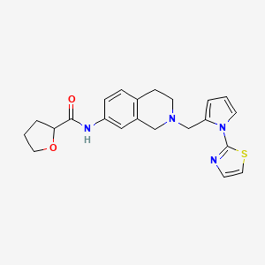 molecular formula C22H24N4O2S B5998904 N-(2-{[1-(1,3-thiazol-2-yl)-1H-pyrrol-2-yl]methyl}-1,2,3,4-tetrahydro-7-isoquinolinyl)tetrahydro-2-furancarboxamide 