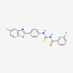 3-fluoro-N-({[4-(5-methyl-1,3-benzoxazol-2-yl)phenyl]amino}carbonothioyl)benzamide